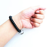 Maxbell Maxbell 10 Pieces Spiral Wrist Coil Keychains Key Ring Wrist Band Ken Chain Black