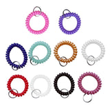Maxbell Maxbell 10 Pieces Spiral Wrist Coil Keychains Key Ring Wrist Band Ken Chain Colorful