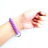 Maxbell Maxbell 10 Pieces Spiral Wrist Coil Keychains Key Ring Wrist Band Ken Chain Colorful