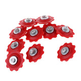 Maxbell Maxbell 10Pcs Mountain Bike Cycling Rear Derailleur Guide Roller Jockey Wheel Red