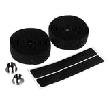 Maxbell Maxbell 2 Pieces Bicycle Sponge Handlebar Tape Bike Bar Wrap Ribbon Bar Plugs Black