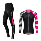 Maxbell Women Bike Jersey Tight Set Cycle Bicycle Shirt Pants Gel Padded L Black - Aladdin Shoppers