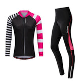 Maxbell Women Bike Jersey Tight Set Cycle Bicycle Shirt Pants Gel Padded L Black - Aladdin Shoppers