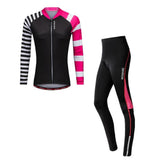 Maxbell Women Bike Jersey Tight Set Cycle Bicycle Shirt Pants Gel Padded L Black - Aladdin Shoppers