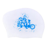 Maxbell Elastic Silicone Swim Cap Swimming Pool Hat for Women Girls Men White