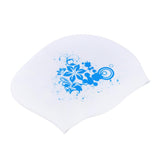 Maxbell Elastic Silicone Swim Cap Swimming Pool Hat for Women Girls Men White