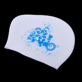 Maxbell Elastic Silicone Swim Cap Swimming Pool Hat for Women Girls Men White