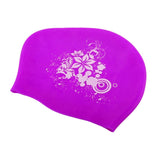 Maxbell Elastic Silicone Swim Cap Swimming Pool Hat for Women Girls Men Purple