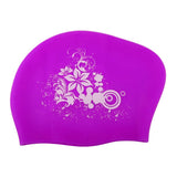 Maxbell Maxbell Elastic Silicone Swim Cap Swimming Pool Hat for Women Girls Men Purple