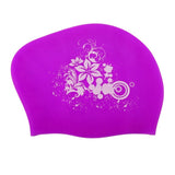 Maxbell Elastic Silicone Swim Cap Swimming Pool Hat for Women Girls Men Purple