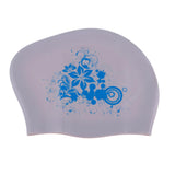 Maxbell Maxbell Elastic Silicone Swim Cap Swimming Pool Hat for Women Girls Men Silver