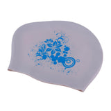 Maxbell Elastic Silicone Swim Cap Swimming Pool Hat for Women Girls Men Silver