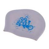 Maxbell Maxbell Elastic Silicone Swim Cap Swimming Pool Hat for Women Girls Men Silver