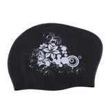 Maxbell Maxbell Elastic Silicone Swim Cap Swimming Pool Hat for Women Girls Men Black