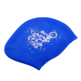 Maxbell Elastic Silicone Swim Cap Swimming Pool Hat for Women Girls Men Dark Blue