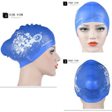 Maxbell Maxbell Elastic Silicone Swim Cap Swimming Pool Hat for Women Girls Men Dark Blue