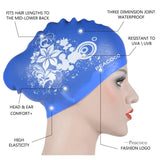 Maxbell Maxbell Elastic Silicone Swim Cap Swimming Pool Hat for Women Girls Men Dark Blue