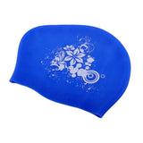 Maxbell Elastic Silicone Swim Cap Swimming Pool Hat for Women Girls Men Dark Blue