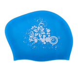 Maxbell Elastic Silicone Swim Cap Swimming Pool Hat for Women Girls Men Sky Blue