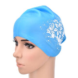 Maxbell Maxbell Elastic Silicone Swim Cap Swimming Pool Hat for Women Girls Men Sky Blue