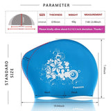 Maxbell Elastic Silicone Swim Cap Swimming Pool Hat for Women Girls Men Sky Blue