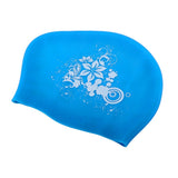 Maxbell Elastic Silicone Swim Cap Swimming Pool Hat for Women Girls Men Sky Blue