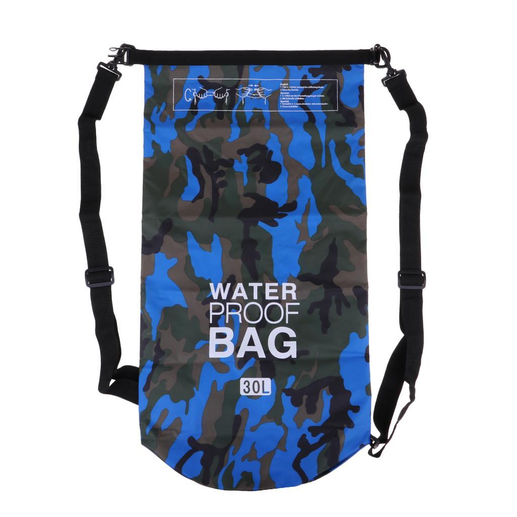 Maxbell Maxbell 30L Waterproof Dry Bag Backpack Rucksack Kayak Boat Floating Camo Blue