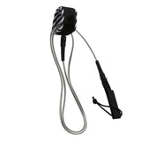 Maxbell Surfboard Leash Leg Rope Double Stainless Steel Swivels Clear Black 10 ft - Aladdin Shoppers