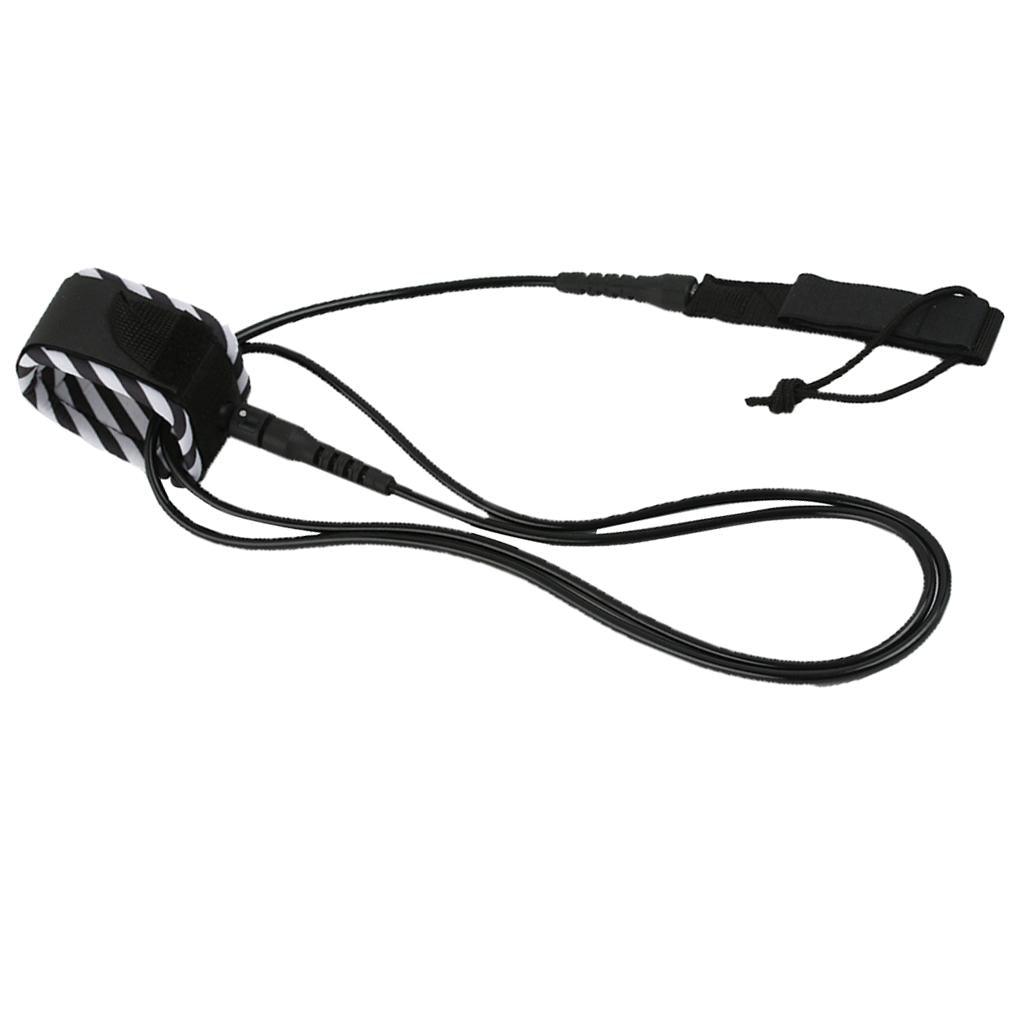 Maxbell Maxbell Surfboard Leash Leg Rope Double Stainless Steel Swivels Black 10 ft
