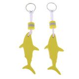 Maxbell Maxbell 2 Pieces Shark Shaped EVA Floating Keychain Keyring Water Key Float Yellow