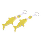 Maxbell 2 Pieces Shark Shaped EVA Floating Keychain Keyring Water Key Float Yellow - Aladdin Shoppers