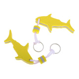 Maxbell 2 Pieces Shark Shaped EVA Floating Keychain Keyring Water Key Float Yellow - Aladdin Shoppers