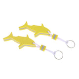 Maxbell 2 Pieces Shark Shaped EVA Floating Keychain Keyring Water Key Float Yellow - Aladdin Shoppers