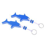 Maxbell 2 Pieces Shark Shaped EVA Floating Keychain Keyring Water Key Float Blue - Aladdin Shoppers