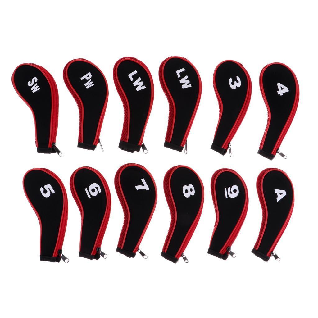 Maxbell Maxbell A-SW Neoprene Zipper Golf Club Head Cover Interchangeable Number Tags Red