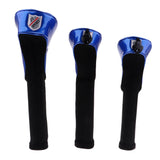 Maxbell Maxbell 3 Pack Durable Skull Head Golf Cover Headcover for Driver Fairway Wood Blue