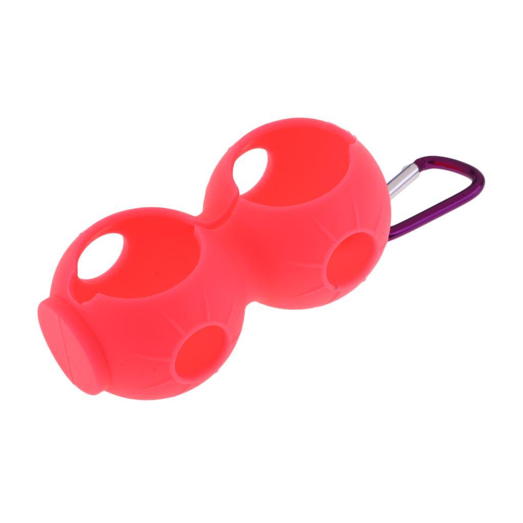 Maxbell Maxbell Durable Golf Ball Holder Carrier with Snap Clip for 2 Golf Balls Pink