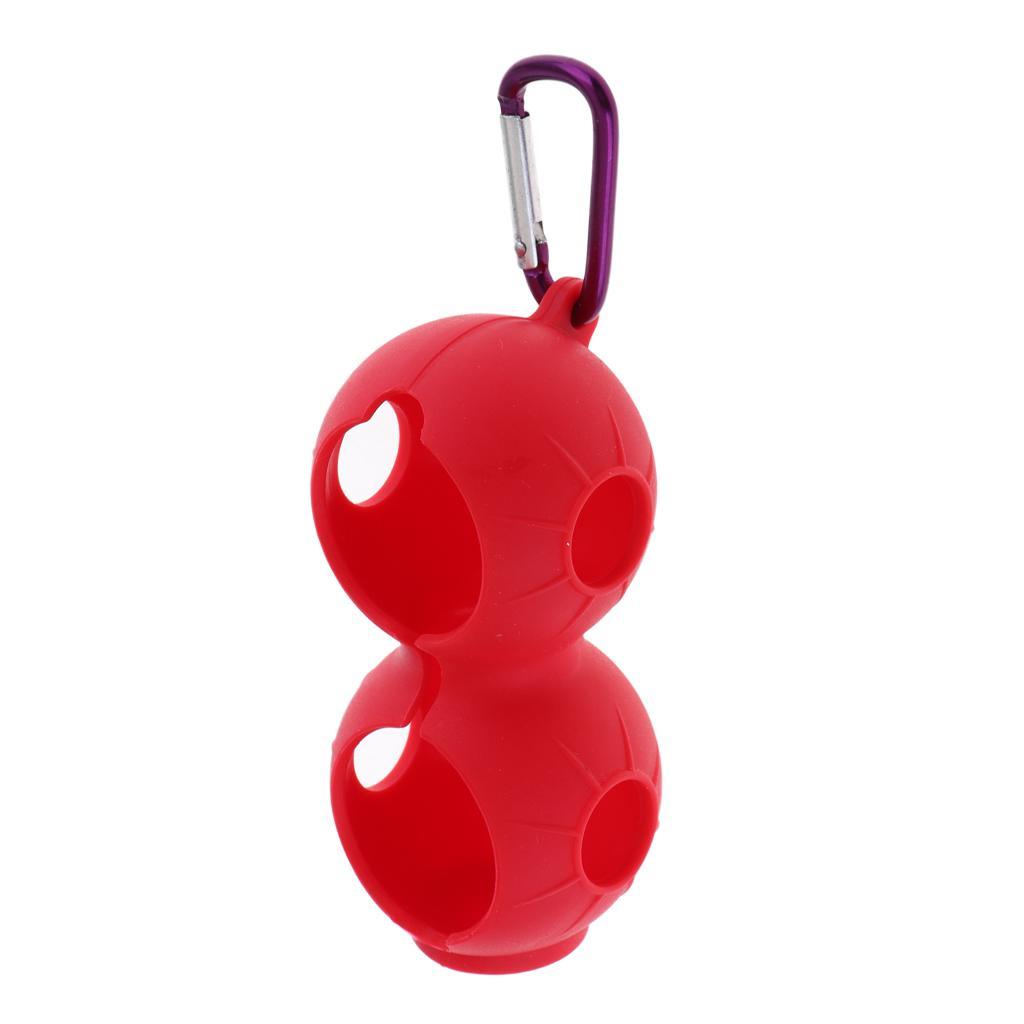 Maxbell Maxbell Durable Golf Ball Holder Carrier with Snap Clip for 2 Golf Balls Rose Red