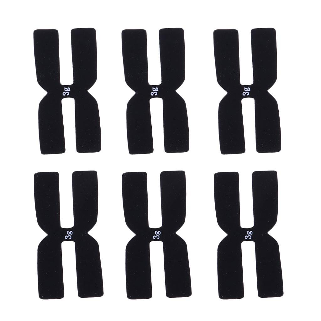 Maxbell Maxbell 6 Pieces Tennis Racket Balance Silicone H-shaped Power Strips Black