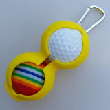 Maxbell Silicone Golf Ball Holder Carrier w/ Snap Clip for Double Golf Ball Yellow - Aladdin Shoppers