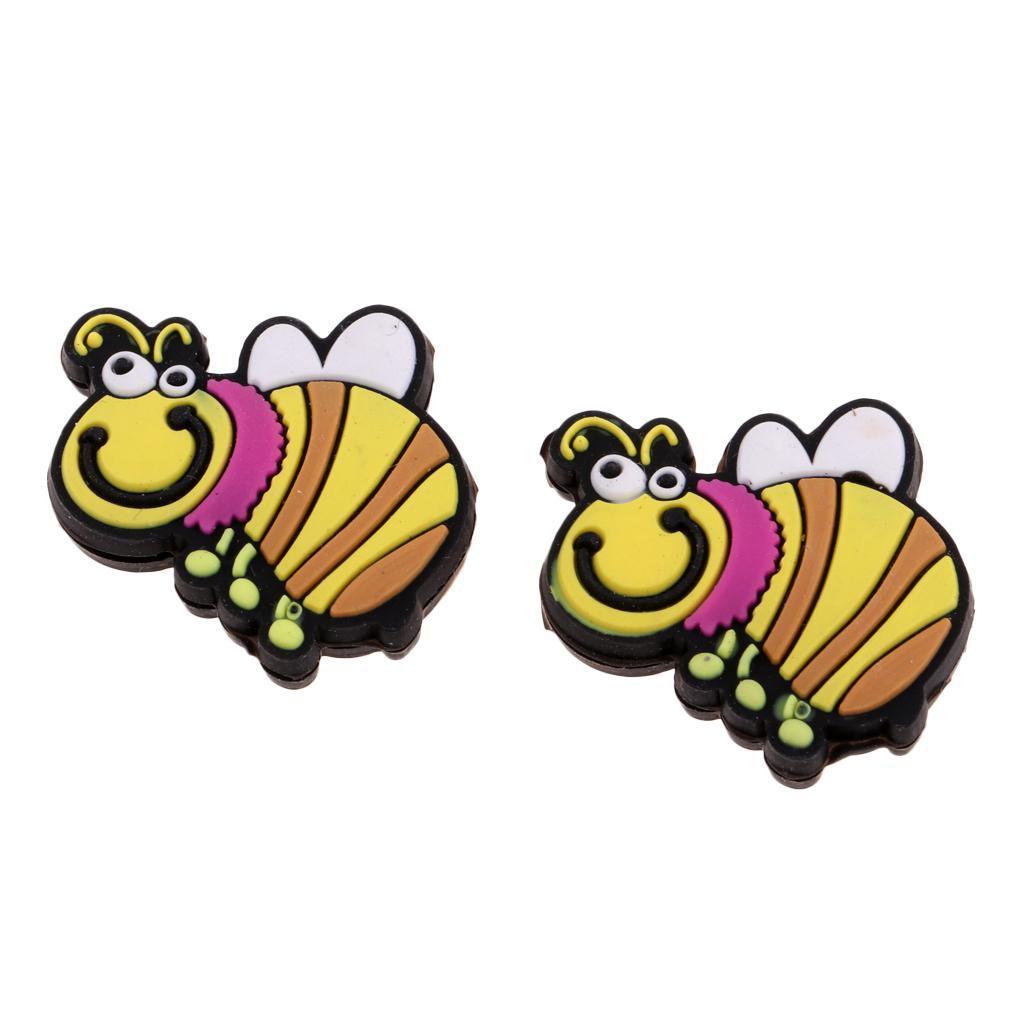Maxbell Maxbell 2pcs Silicone Tennis Racquet Damper Shock Absorber for Tennis Racket Yellow Bee