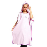 Maxbell Unisex Adult Surf Beach Bath Hooded Poncho Wetsuit Changing Robe Pink - Aladdin Shoppers