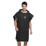 Maxbell Unisex Adult Surf Beach Bath Hooded Poncho Wetsuit Changing Robe Black - Aladdin Shoppers