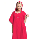 Maxbell Unisex Adult Surf Beach Bath Hooded Poncho Wetsuit Changing Robe Rosy - Aladdin Shoppers