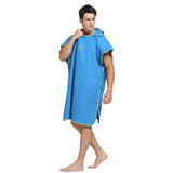 Maxbell Unisex Adult Surf Beach Bath Hooded Poncho Wetsuit Changing Robe Sky Blue - Aladdin Shoppers