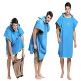 Maxbell Unisex Adult Surf Beach Bath Hooded Poncho Wetsuit Changing Robe Sky Blue - Aladdin Shoppers