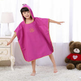 Maxbell Kids Children Surf Beach Bath Hooded Poncho Wetsuit Changing Robe Pink - Aladdin Shoppers