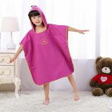 Maxbell Maxbell Kids Children Surf Beach Bath Hooded Poncho Wetsuit Changing Robe Rosy