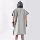 Maxbell Maxbell Surf Beach Poncho Wetsuit Changing Robe & Hood, Pocket, Storage Bag Gray
