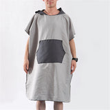 Maxbell Maxbell Surf Beach Poncho Wetsuit Changing Robe & Hood, Pocket, Storage Bag Gray